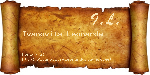 Ivanovits Leonarda névjegykártya